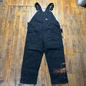 Big Smith Bib Overalls Men's Size 2XL Black Insulated Adjustable Straps Workwear